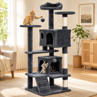 Arbre à chat double extra haut avec échelle et griffoir en sisal, directement de l'usine