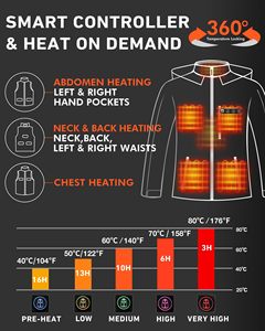 Veste de <span class=keywords><strong>ski</strong></span> chauffante matelassée imperméable pour <span class=keywords><strong>femme</strong></span>, hiver, batterie 12V 20000mAh, 8 zones chauffantes, manteau Freestyle, sangle réglable % - Product Image 3
