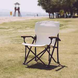 Alta Qualidade Peixe Cadeira De Praia Dobrável Cadeira De Acampamento Ao Ar Livre Leve Com Corrimão De Faia