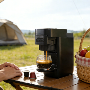 4-in-1 Portable Espresso Coffee Maker USB Rechargeable <b>Battery</b> Powered Capsule & Ground Outdoor Camping Mini Machine 4 in 1 Port - Product Image 1