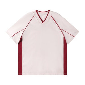 Camiseta de Hombre con Cuello en V y Color en Contraste - Estilo Moderno de Dos Tonos con Material Ligero, Ideal para el Verano, Ropa Urbana - Product Image 3