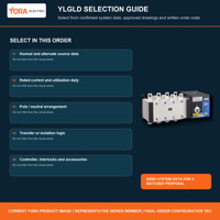 Commutateur de transfert automatique à double alimentation YORA, classe PC, ATS 3P 4P 100A 200A 400A 630A 400V AC, télécommande, écran LCD