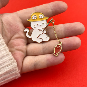 Custom Logo Cute Cartoon Metal Pins Brooch Bulk Metal Crafts Gold Plated Hard Enamel Pin