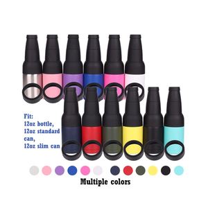 Bouteille isotherme 3-en-1 en acier inoxydable à double paroi, multicolore, 12 oz, pour bière, soda et boissons, avec revêtement en poudre, idéale pour la personnalisation DIY, vente en gros - Product Image 3