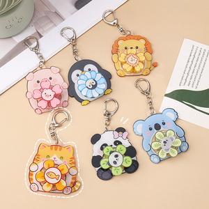 Custom Wholesale NASNAK Rotatable Acrylic <b>Keychain</b> Cute <b>Anime</b> Cartoon Animal Series Schoolbag Pendant with UV Printing - Product Image 1