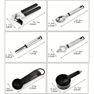 24 pièces d'ustensiles de cuisine en nylon sans BPA avec manche en acier inoxydable - Product Image 3