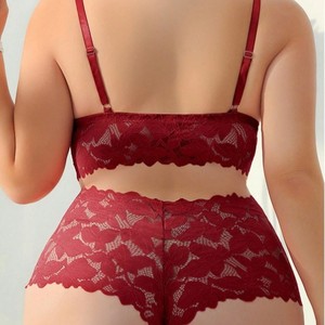 Conjunto <span class=keywords><strong>de</strong></span> Lencería con Encaje Estilo Occidental, Ajustado, Transparente, Ropa <span class=keywords><strong>de</strong></span> Dormir Seductora, Ropa <span class=keywords><strong>de</strong></span> Casa para Mujer en Tallas Grandes - Product Image 2