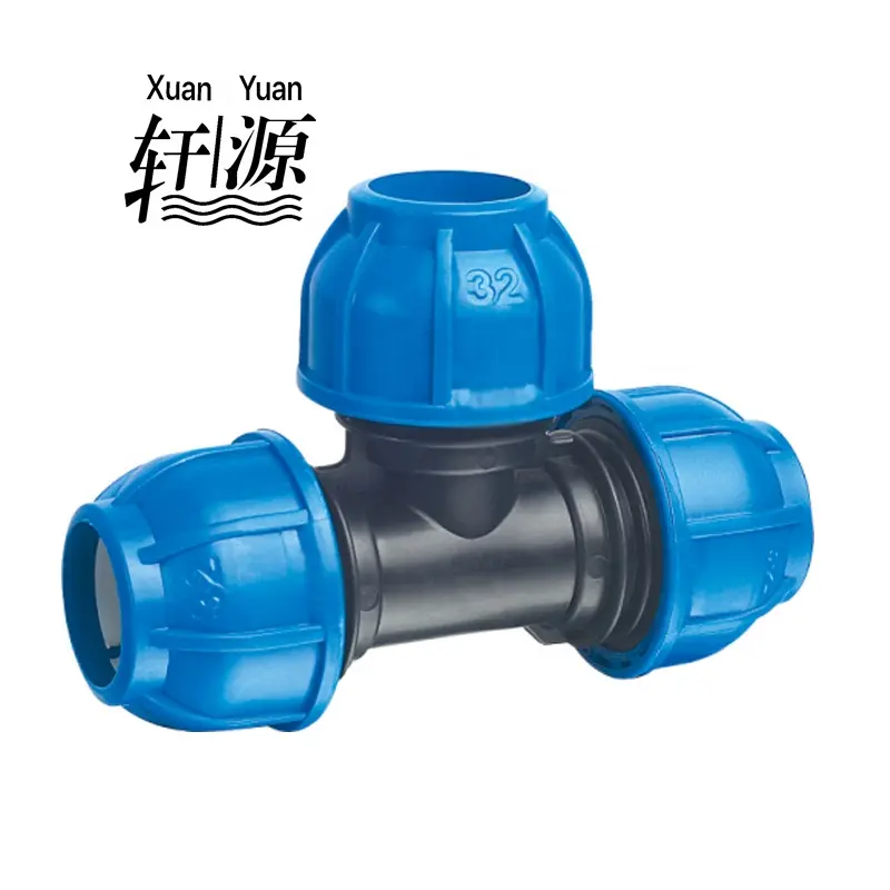 PP Compression Fitting Equal Tee Irrigation Fitting for PE PVC PPR Pipes economical light type pn10 quick connector