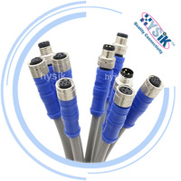 Conector de Panel Blindado Impermeable de 5 Pines M8 de Acero Inoxidable con Cable Trasero/Delantero para Señal