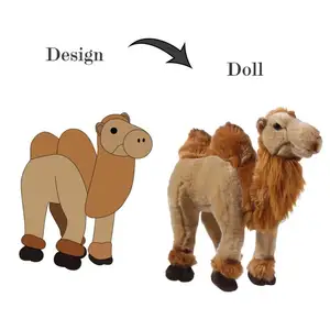 Brinquedos de pelúcia realistas vívidos para camelos, brinquedos macios de pelúcia personalizados de simulação OEM