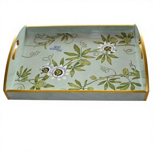 Bandeja de Madera MDF con Estampado Meena de Lujo, Plato Decorativo para Servir Té, Café, Desayuno, Decoración del Hogar, Regalo de Boda y Festividades - Product Image 3