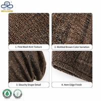 Gorro holgado de punto fino orgánico certificado OCS, color liso heathered, suave, cálido para invierno, estilo minimalista, venta al por mayor a granel, directo de fábrica.