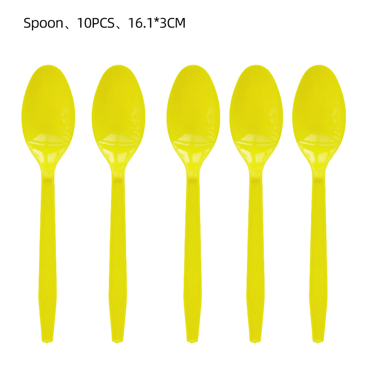 Cuillère en plastique jaune-10pcs