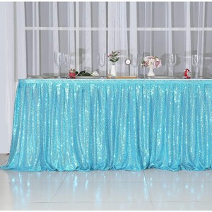 Falda <span class=keywords><strong>de</strong></span> Mesa con Lentejuelas <span class=keywords><strong>de</strong></span> 6 pies, 9 pies y 14 pies en Oro Rosa <span class=keywords><strong>para</strong></span> Mesas Redondas/Rectangulares/Cuadradas <span class=keywords><strong>para</strong></span> Fiestas <span class=keywords><strong>de</strong></span> Cumpleaños, Bodas y Navidad - Product Image 4