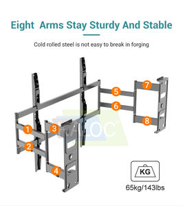 Kaloc Oem Odm Eight Arms Led Tv Soporte de pared Soporte de montaje giratorio e inclinable Soporte de montaje en pared para Tv Soporte de montaje en pared ajustable 65 - Product Image 3