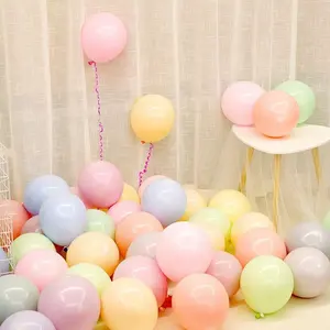2023 grosir murah kualitas tinggi Macaron pink balon lateks ganda dekorasi latar belakang ulang tahun pernikahan