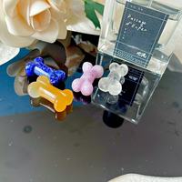 Vente en gros de sculptures en cristal de quartz rose en forme d'os de chien miniature, en pierre naturelle et matériaux mixtes, pour pendentifs DIY