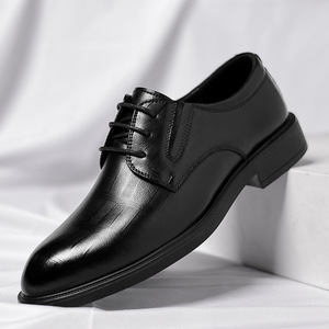Large Size Men's Patent Leather Round/Closed Toe Slip-On Waterproof Anti-Slip Dress Shoes-Business Formal Wedding Shoes <b>Insole</b> - Product Image 4