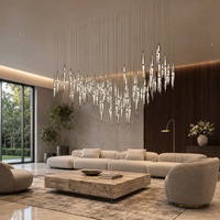 Lustre en verre soufflé à la main sur mesure de grande taille pour hall d'hôtel, grand projet d'éclairage d'atrium, villa, centre commercial, club, salon, lampe suspendue