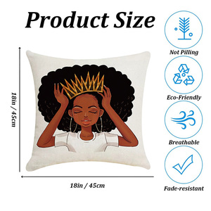 Cita inspiradora Moda Mujer Africana Corona de oro Princesa negra Fundas de almohada para sofá - Product Image 3