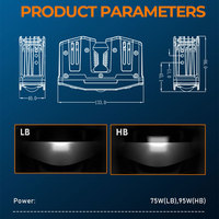 G3 Offres Spéciales 95W 75W Phare de calandre LED à 3 yeux haute puissance avec lentille à haute réfraction et large application pour SUV UTV