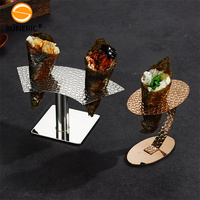 Soporte de acero inoxidable para rollos de mano de Sushi, soporte de cono de gofres, soporte de exhibición, soporte de cono de helado