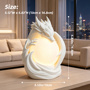 Lampada Notturna LED a Forma di Drago 3D Stampato, Luce Calda e Soffusa, Lampada da Comodino Sferica, Illuminazione Ambientale Decorativa Animale Fantastico, Regalo - Product Image 2