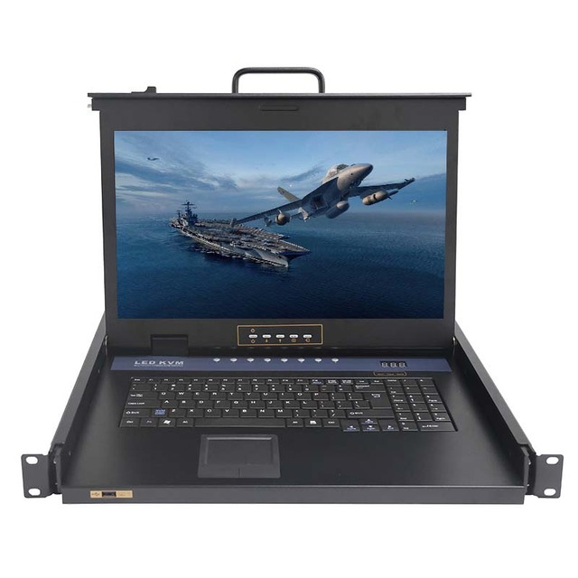 8ports HD Ports 17.3 Inch LED KVM Console in Stock KVM Switch