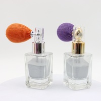 Petit flacon pulvérisateur de poudre scintillante sèche en verre rectangulaire de 10ml 20ml avec col à vis pompe à poudre airbag à brume fine