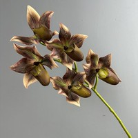 Orchidée Phalaenopsis Artificielle en Silicone, Toucher Réaliste, Haute Qualité, Décoration d'Intérieur, Fleur pour Photographie