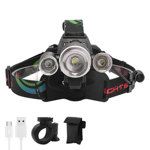 Zoomable <span class=keywords><strong>Camping</strong></span> Lampe Frontale Trois Têtes Imperméable A MENÉ <span class=keywords><strong>le</strong></span> <span class=keywords><strong>Phare</strong></span> Rechargeable avec 18650 Batterie - Product Image 1