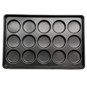 15moulds Bakery Used Commercial Non-stick 4" 4.5" 5" Bun&Roll Pans For Baking Burger Moulds