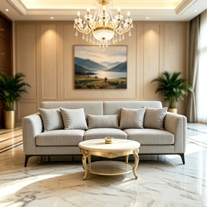 Ensemble de canapés modulaires en tissu <span class=keywords><strong>gris</strong></span> <span class=keywords><strong>clair</strong></span> moderne, <span class=keywords><strong>canapé</strong></span>-<span class=keywords><strong>lit</strong></span> en forme de L avec rembourrage en éponge, 3+2+1 places, meubles de salon pour appartement - Product Image 2