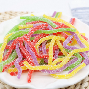 Bonbons gélifiés en forme de nouilles, aromatisés aux fruits, acidulés et à la <span class=keywords><strong>réglisse</strong></span>, en vrac, personnalisables OEM/ODM - Product Image 1