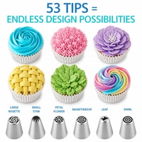 Ensemble de décoration de gâteaux professionnel de 356 pièces, 53 embouts de pâtisserie, plateau tournant, grattoirs, outils pour la pâte à sucre, moules à cupcakes, 4 couleurs