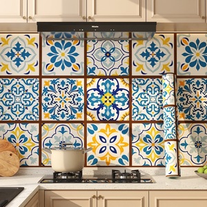 Waterdichte, oliebestendige, zelfklevende 3D geometrische moderne antistatische geluidsisolerende keukenbehang van PVC voor huishoudelijk gebruik en hotels - Product Image 2