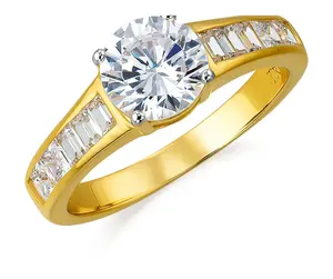 普罗旺斯珠宝2.01ct F VS2实验室种植钻石戒指黄色18k真金订婚戒指豪华珠宝女王维多利亚