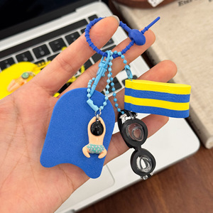 Portachiavi Mini Attrezzatura da Nuoto, Ciondolo Borsa con Occhialini e Pinne da Nuoto a Cartone Animato, Regalo Promozionale per Club di Nuoto, Logo Personalizzabile - Product Image 1