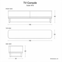 Meuble TV en MDF mélaminé avec placage chêne foncé scandinave, écologique, pour salon commercial et résidentiel, disponible en gros