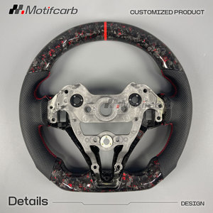 Volante de fibra de carbono forjado rojo personalizado para Hyundai N-Series Elantra N I30N I20N N-line con pantalla LED inteligente de RPM - Product Image 5