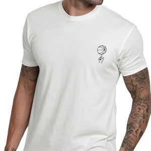 เสื้อยืด unisex ผ้าฝ้าย100% ขนาดใหญ่กว่า GSM พิมพ์โลโก้ได้ตามต้องการ100% ผ้าฝ้ายถักสำหรับผู้ชาย - Product Image 2