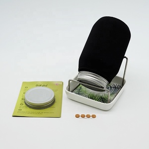 Barattolo di vetro anti-uv a bocca larga personalizzato con coperchio germogliato in acciaio inossidabile e supporto in metallo per la germinazione dei fagioli - Product Image 3