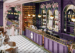 เฟอร์นิเจอร์ตกแต่งร้านกาแฟสมัยใหม่ ดีไซน์เคาน์เตอร์บาร์ RA10 เคาน์เตอร์บาร์กาแฟสำหรับขาย ตู้โชว์ร้านชานมไข่มุก - Product Image 3