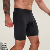 Short de compression pour hommes de haute qualité logo personnalisé avec impression en silicone Running Polyester Ribbed Quick Dry Shorts Fabricant