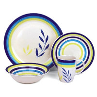 Assiettes de présentation en grès pour restaurant, style minimaliste, bordure Linea peinte à la main, vaisselle espagnole en gros