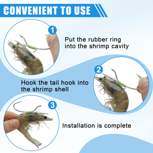 10 chiếc móc câu tôm sống phát sáng móc câu cá sống nước mặn bằng thép không gỉ Máy tập đi tôm cho cá bơn cá mú Pike cá da trơn - Product Image 5