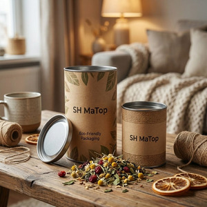 Tube en papier de qualité alimentaire en gros avec bouchon en aluminium, cylindre hermétique pour thé en vrac - Product Image 5