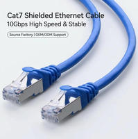 Cable de Red Ethernet Blindado SFTP Cat6A Cat7, Conductor de Cobre Trenzado Desnudo RJ45 26AWG, PVC
