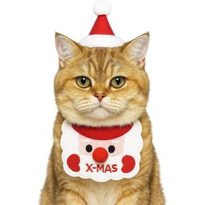 Lindo Conjunto de Disfraz Navideño para Mascotas, Pañuelo, Babero y Gorro para Gatos y Perros Pequeños, Atuendo Navideño para Fiestas, Decoración Festiva - Product Image 5