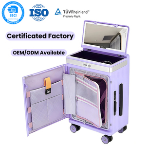 Valise de <span class=keywords><strong>voyage</strong></span> portable élégante Phantom Purple de 20 pouces, légère, avec miroir LED, grande capacité pour les voyages et les examens à l'étranger - Product Image 1